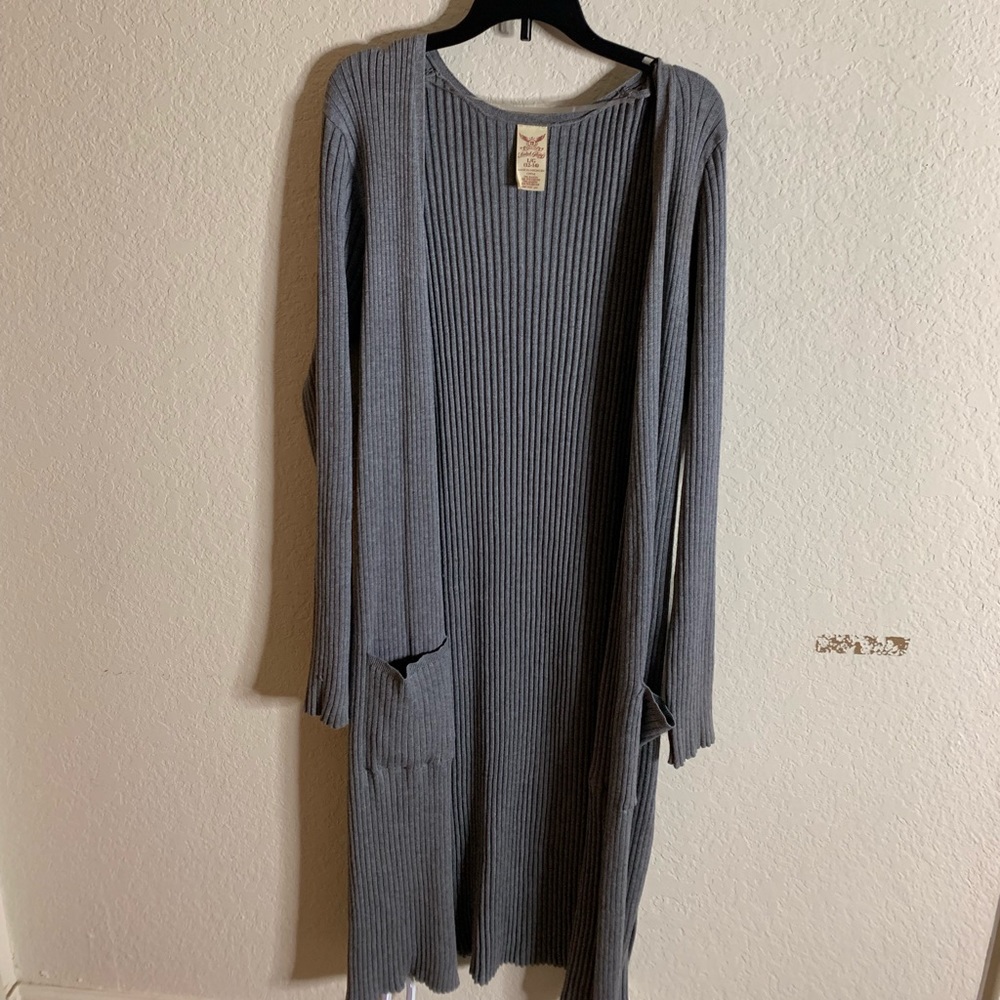 Gray cardigan